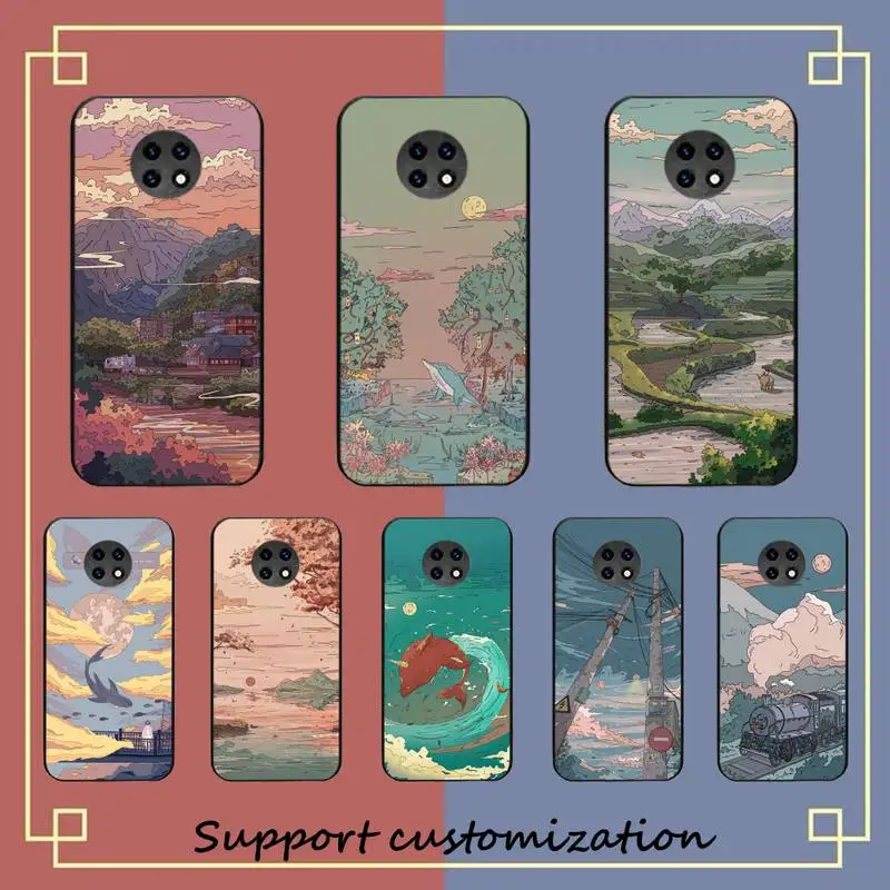 

Japanese Anime Hand Painted House scenery Phone Case for Redmi 5 6 7 8 9 A 5plus K20 4X S2 GO 6 K30 pro