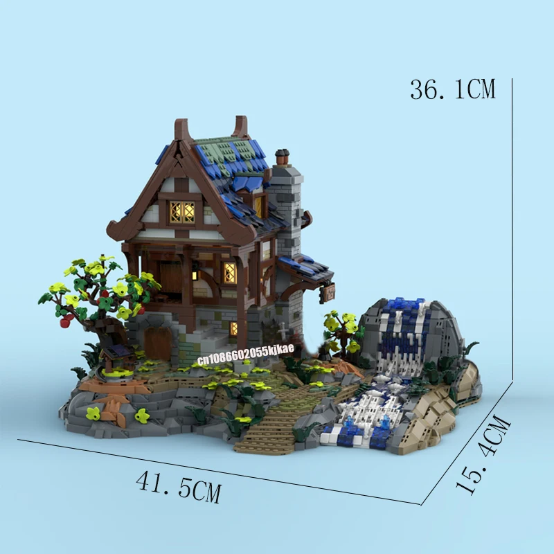 2894 шт. модульная модель ковальника в европейском средневековом стиле с видом на