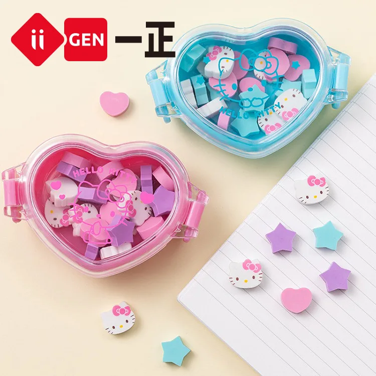 

Ластик Hello Kitty с изображением влюбленной коробки, милый мультяшный мини Ластик с фруктами, школьные принадлежности, креативный подарок, случ...