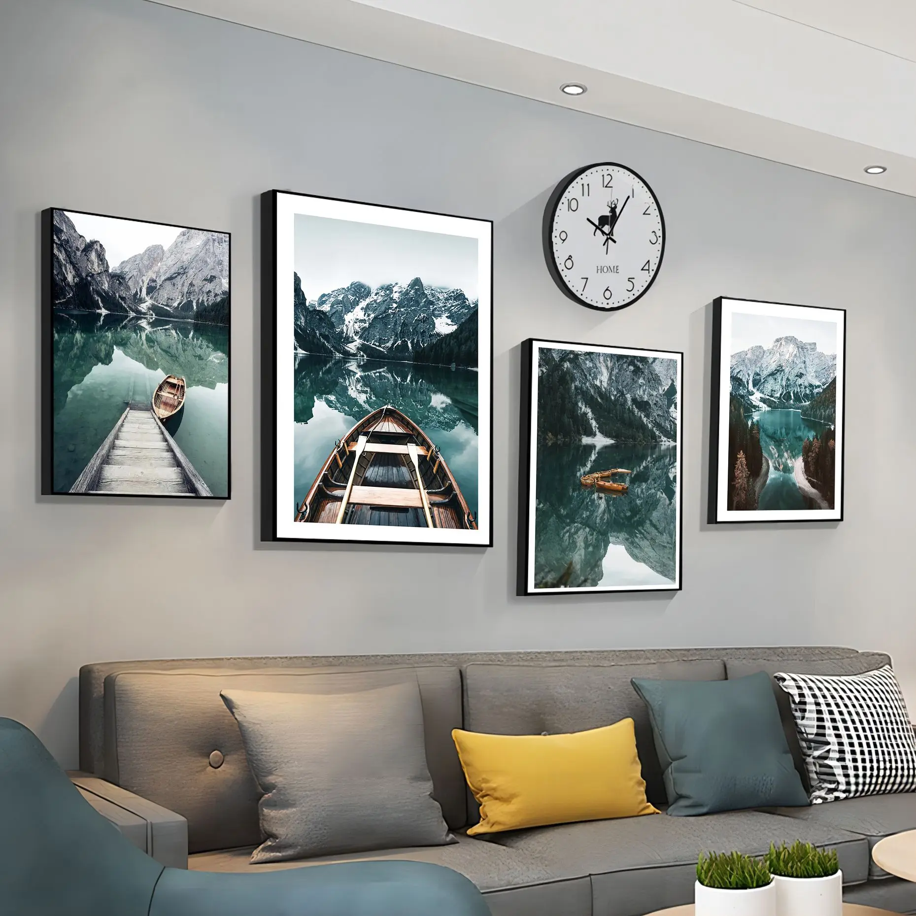 

Nordic Aurora Lake River Snow Mountain Classic Movie Posters Fancy Wall Sticker For Living Room Bar Decoration Room Wall Decor