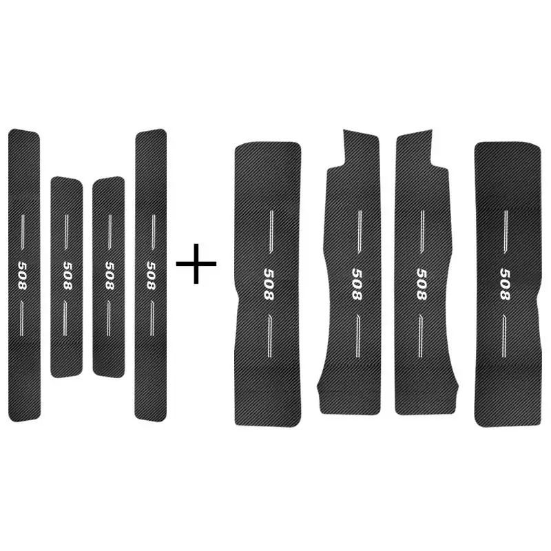 

for Peugeot 508 High-quality leather Plate Door Sill Welcome Pedal Car Styling Accessories 8pcs/set