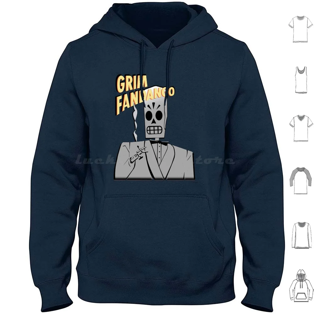

Хлопковая толстовка Grim Fandango с длинным рукавом Gand Fandango Manny Skull Grim Fandango Manny Skull Game Gamer Ретро Pc Gaming