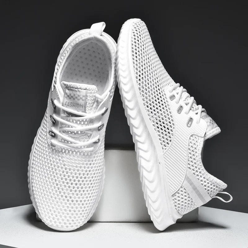 

New 2022 White Men's Sneakers High Quality Shoes For Men Mesh Breathable Summer Casual Walking Sneaker Tenis Zapatillas Hombre
