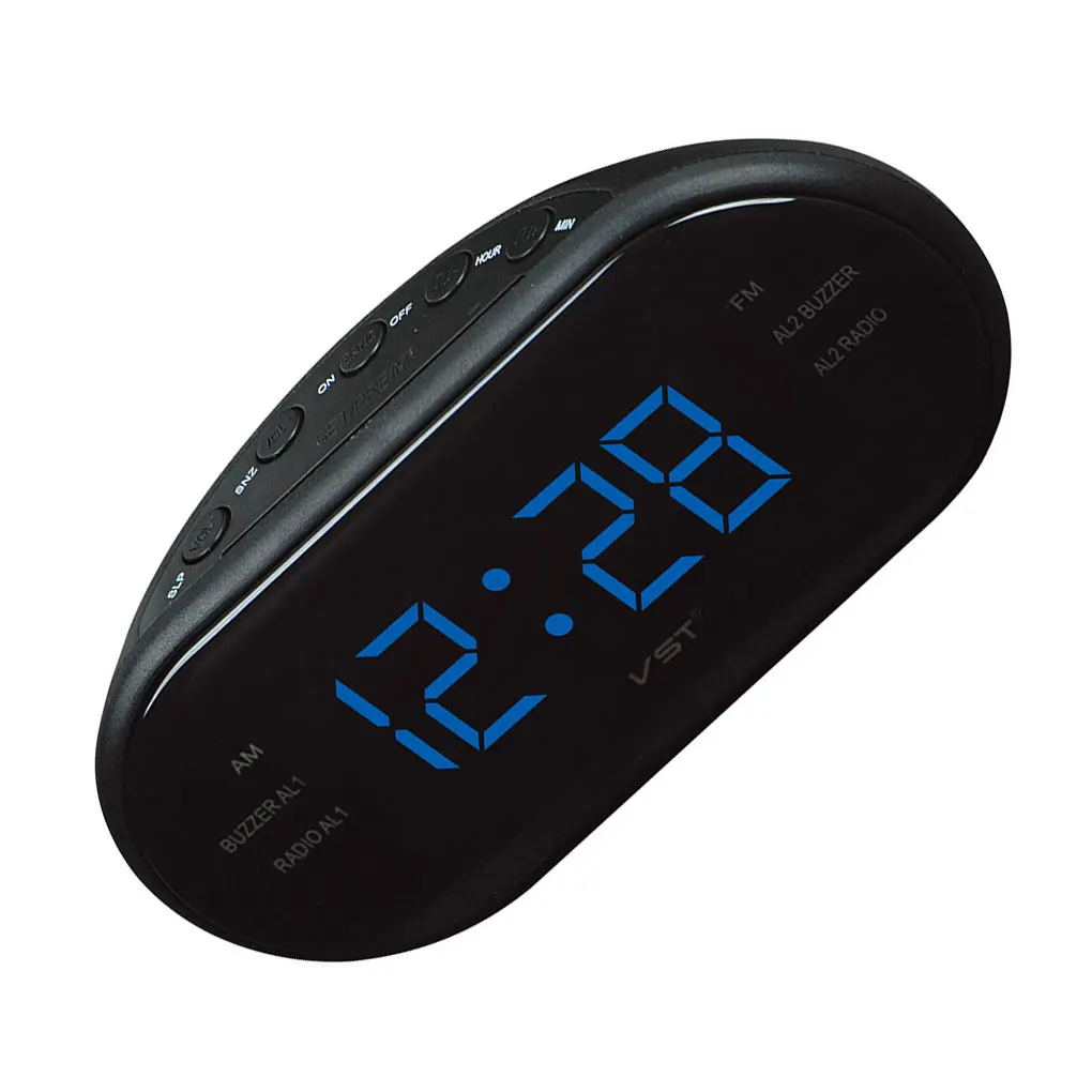 

New AM/FM LED Clock Electronic Desktop Alarm Clock Digital Table Radio Gift Home Office Supplies EU/US Plug
