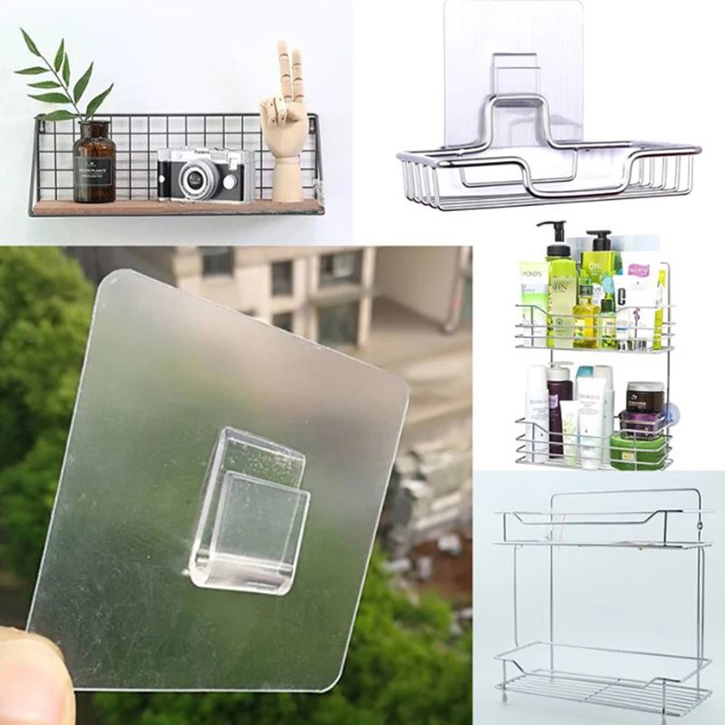 

10pcs Transparent Wall Hooks Strong Self Adhesive Kitchen bathroom Storage Hooks Hangers Suction Cup Heavy Load Hook Holder Rack