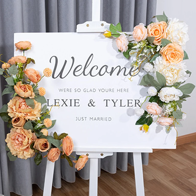 Искусственные цветы цвета шампанского Свадебный знак приветствия Декоративная