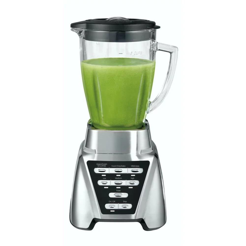 

1200 Plus Blend-N-Go Smoothie Cup and Food Processor Attachment and XL Personal Blending Cup - Brushed Nickel - Glass Jar