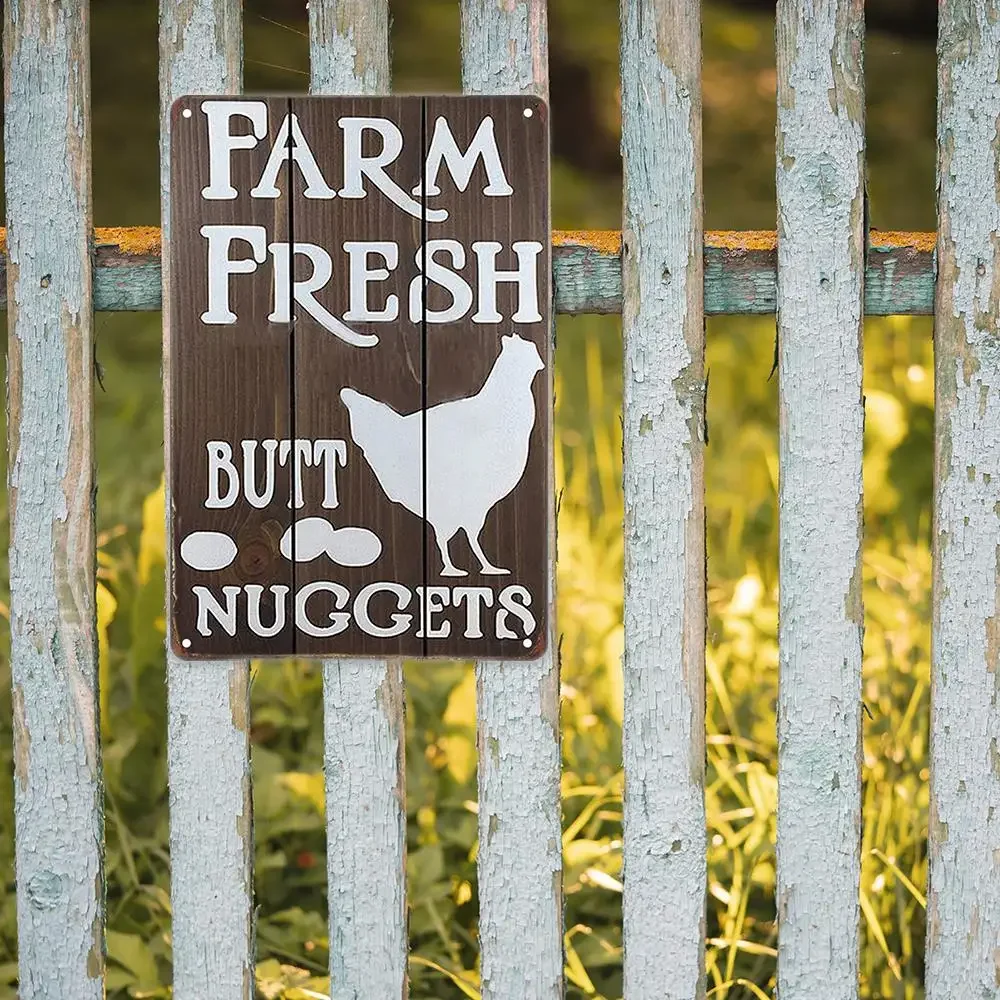 Винтажная Металлическая Табличка - Декор Фермерского Дома С Милыми Курицами