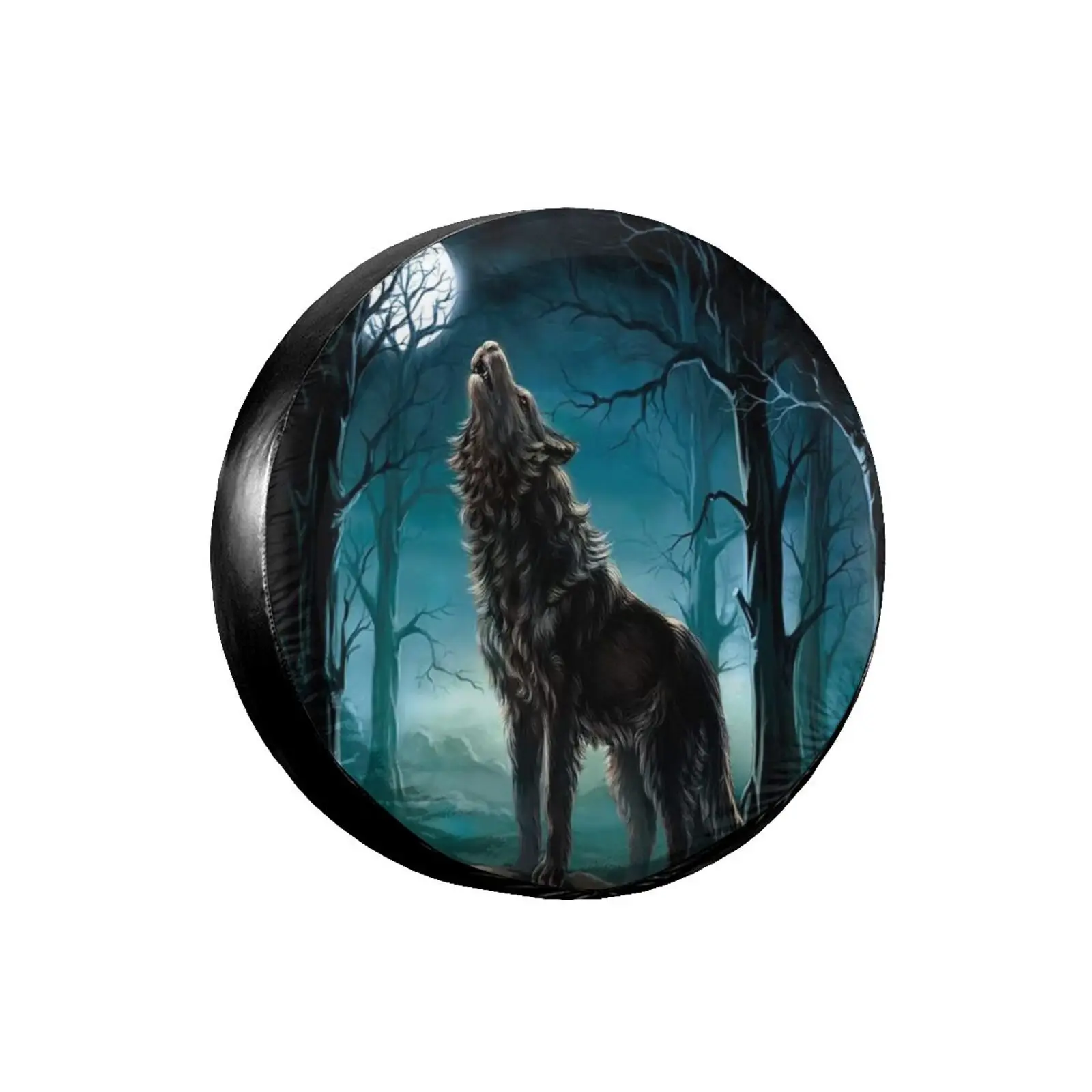 

3D Printed Wolf Spare Tire Cover Waterproof Dust-Proof UV Sun Wheel Tire Cover Fit for Jeep,Trailer,
