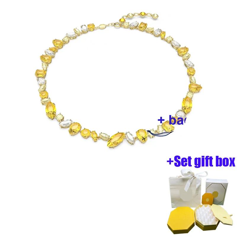 

Fashionable charm candy yellow necklace jewelry necklace suitable for beautiful women to wear, free shipping