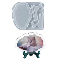 picture frame resin mold photo frame silicone mold with display stand molds rectangle oval irregular desktop tabletop