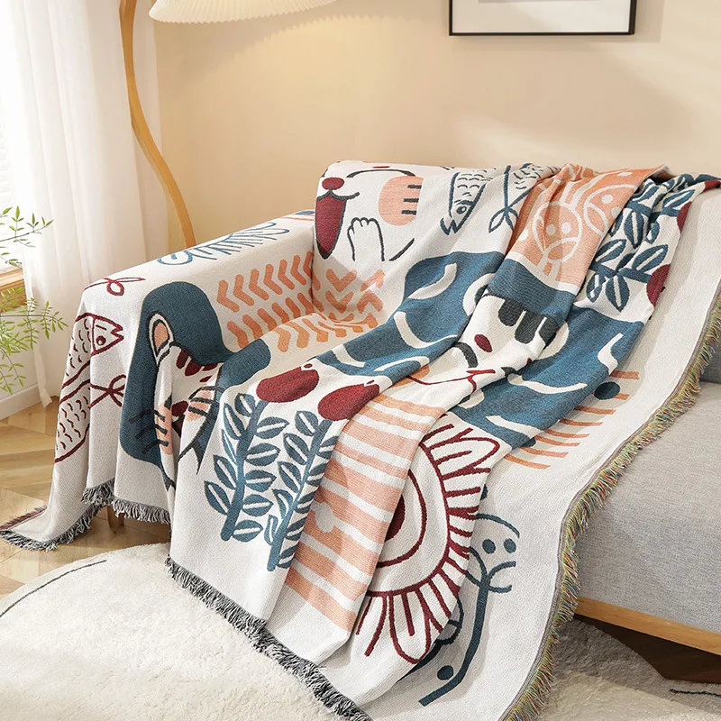 

Плед в скандинавском стиле Ins Wind, летние универсальные кровати, диван-кровать, декоративное покрывало для дивана в стиле бохо, плед с кисточкой для пикника