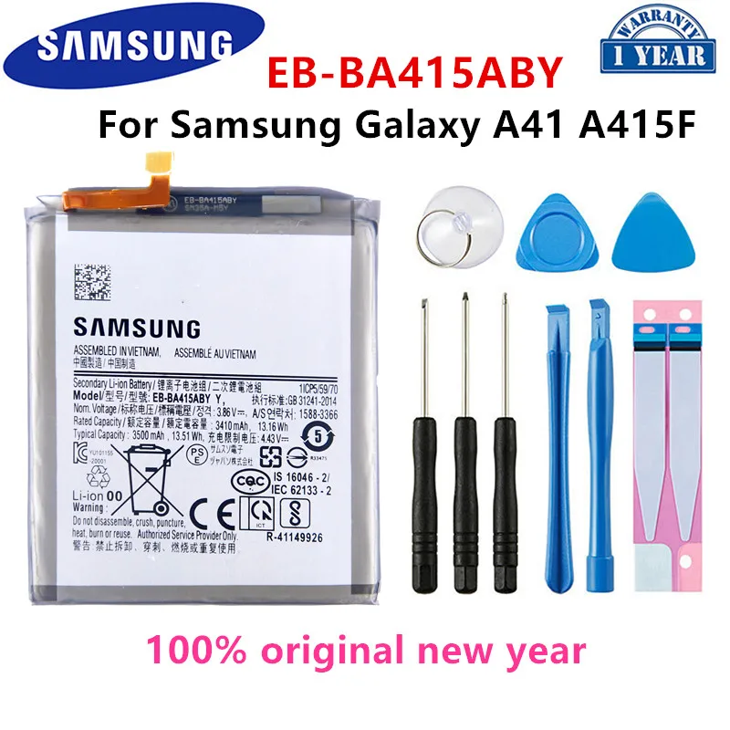 

Оригинальная деталь SAMSUNG 3500 мАч, Сменный аккумулятор для SAMSUNG Galaxy A41 A415 A415F, Фотоэлементы и инструменты