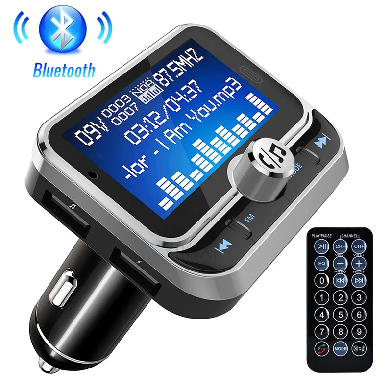 

Bluetooth FM Transmitter MP3 Player Car Handsfree Music AUX Audio Dual USB QC3.0 Quick Charging Modulator Car Kit Suport tf Card
