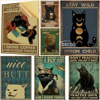 funny cat posters daily life your butt napkins retro kraft paper sticker vintage room home bar cafe decor gift art wall painting