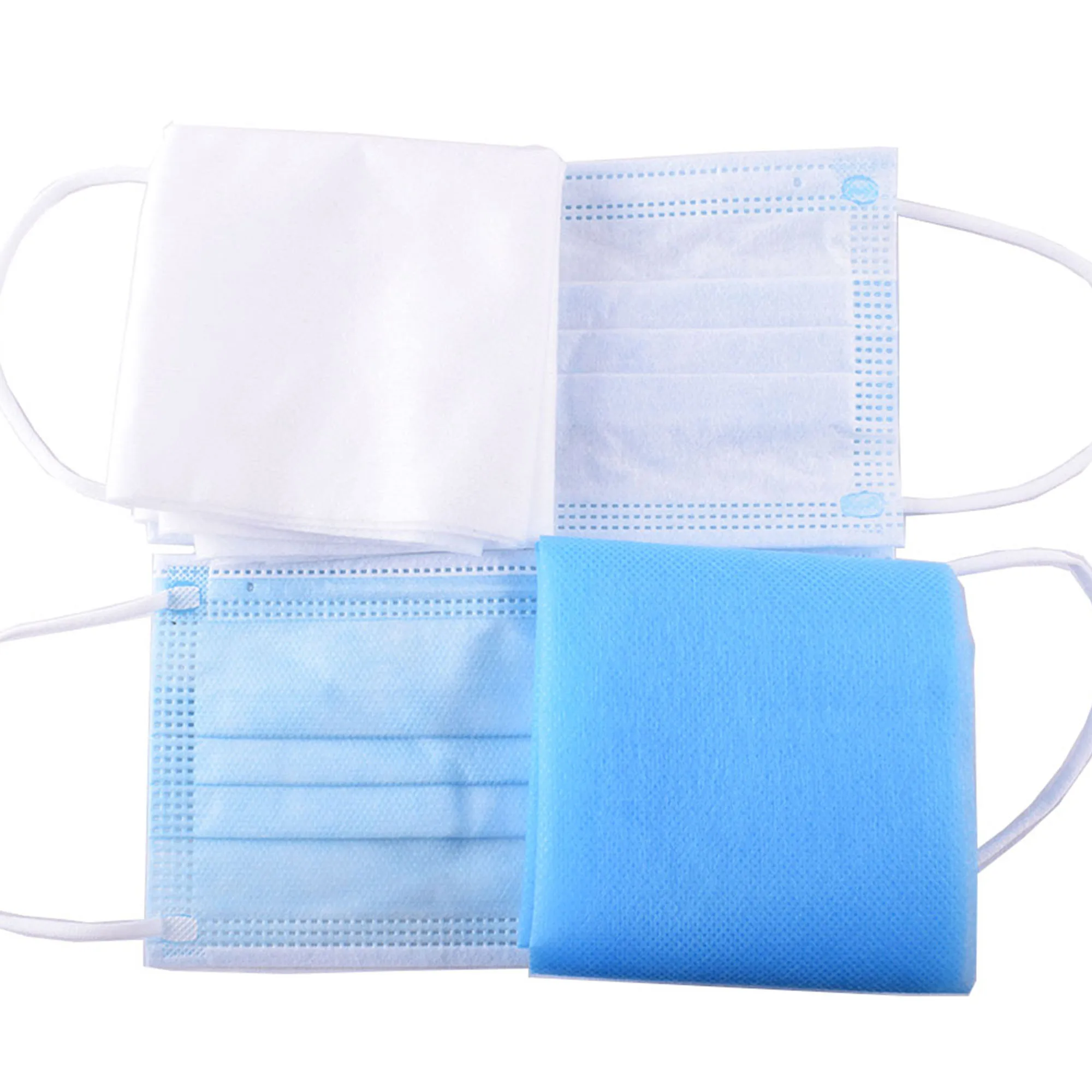 Non Woven Fusible Interface Blue/White Fabric 100% Air Filter for Face Mask DIY Supplies by Yard