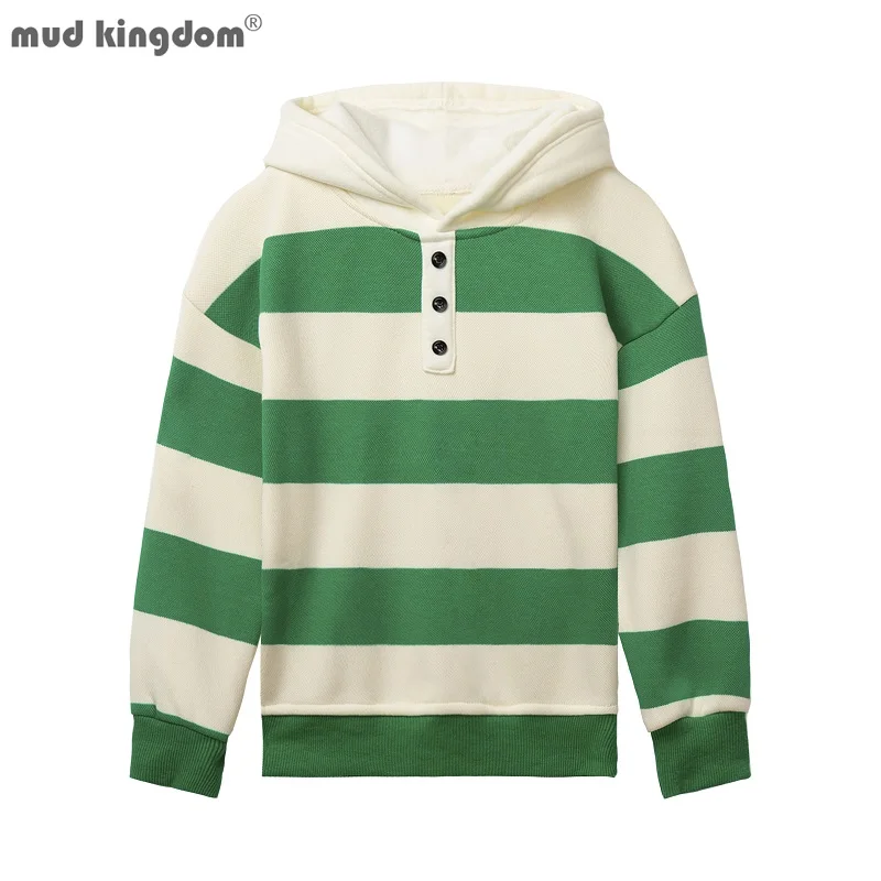 

Mudkingdom Big Girls Boys Hoodies Warm Fleece Lined Fashion Striped Long Sleeve Sweatshirts for Kids Clothes Thicken Winter Top