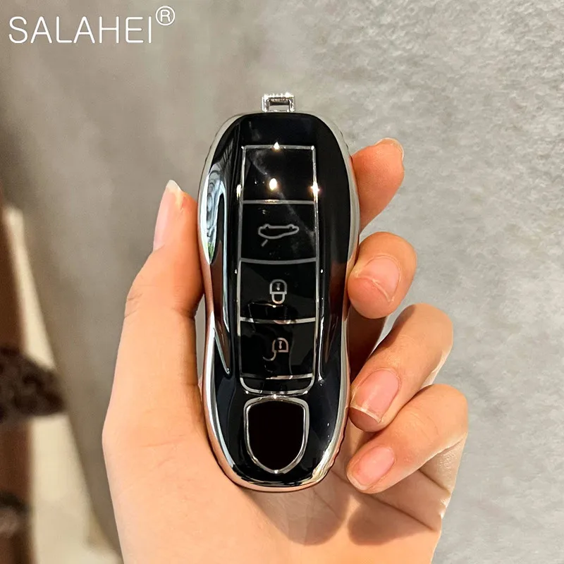 

New TPU Car Key Case Cover For Porsche Cayenne 958 Macan 911 Panamera 996 991 Boxster 987 997 2019 2020 Key Shell Accessories