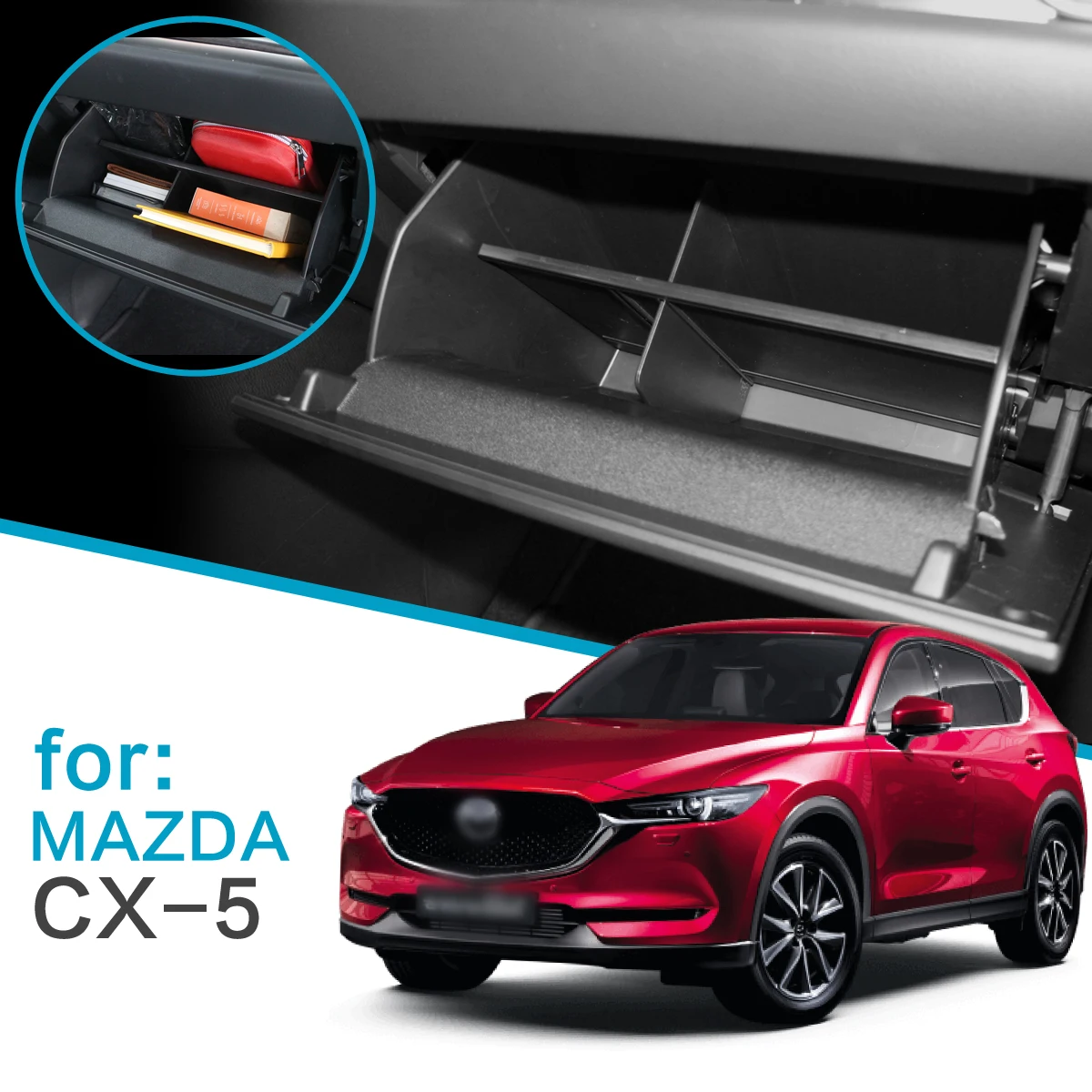 

Car Glove Box Interval Storage box For Mazda CX-5 CX-8 2017-2022 CX5 CX8 Console Tidying Box Central Co-pilot Storage Box
