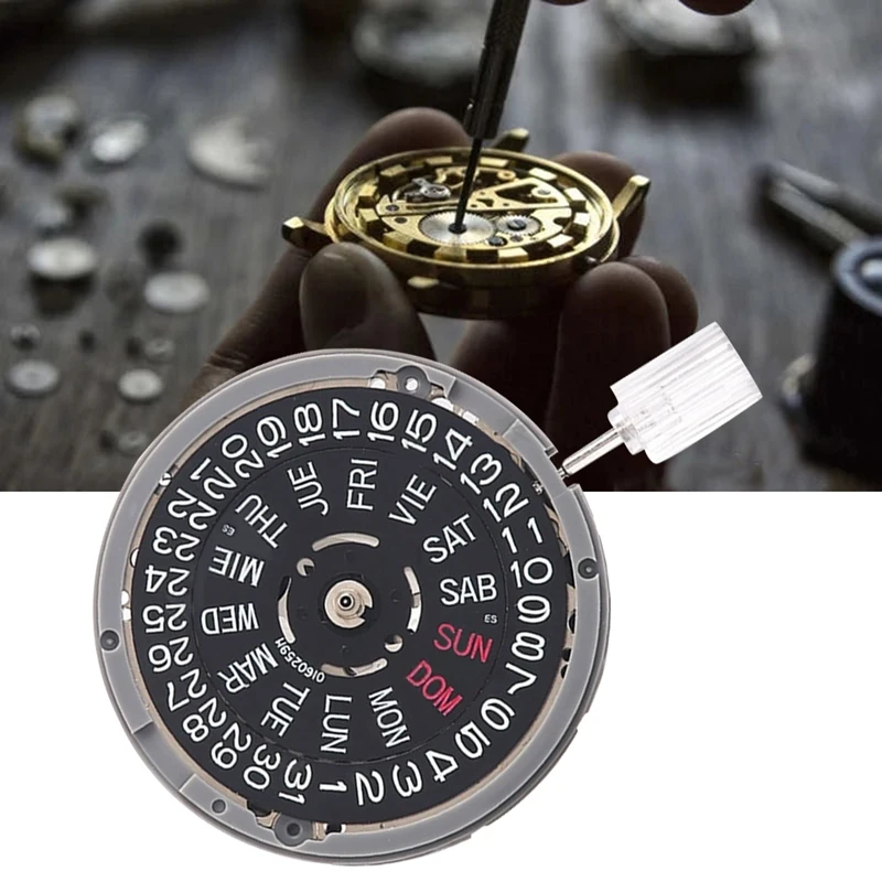 Часы наручные NH36/NH36A с двойным календарем автоматические механические 3 часовыми