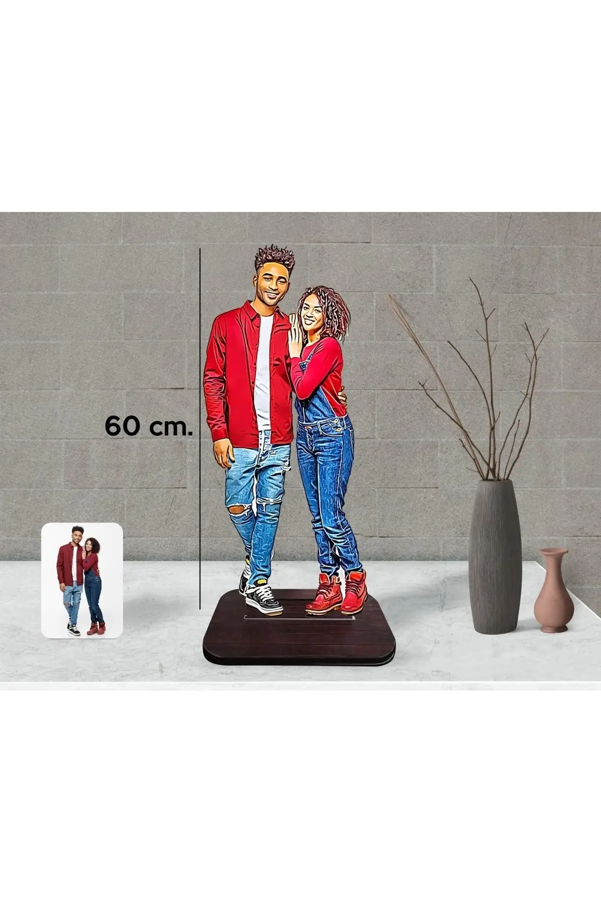 

Personalized Cartoon Female Soldier Wooden Trinket