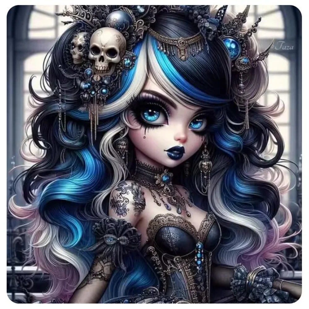 Готическая серия череп девушка алмазная живопись ведьма стразы мозаика вышивка