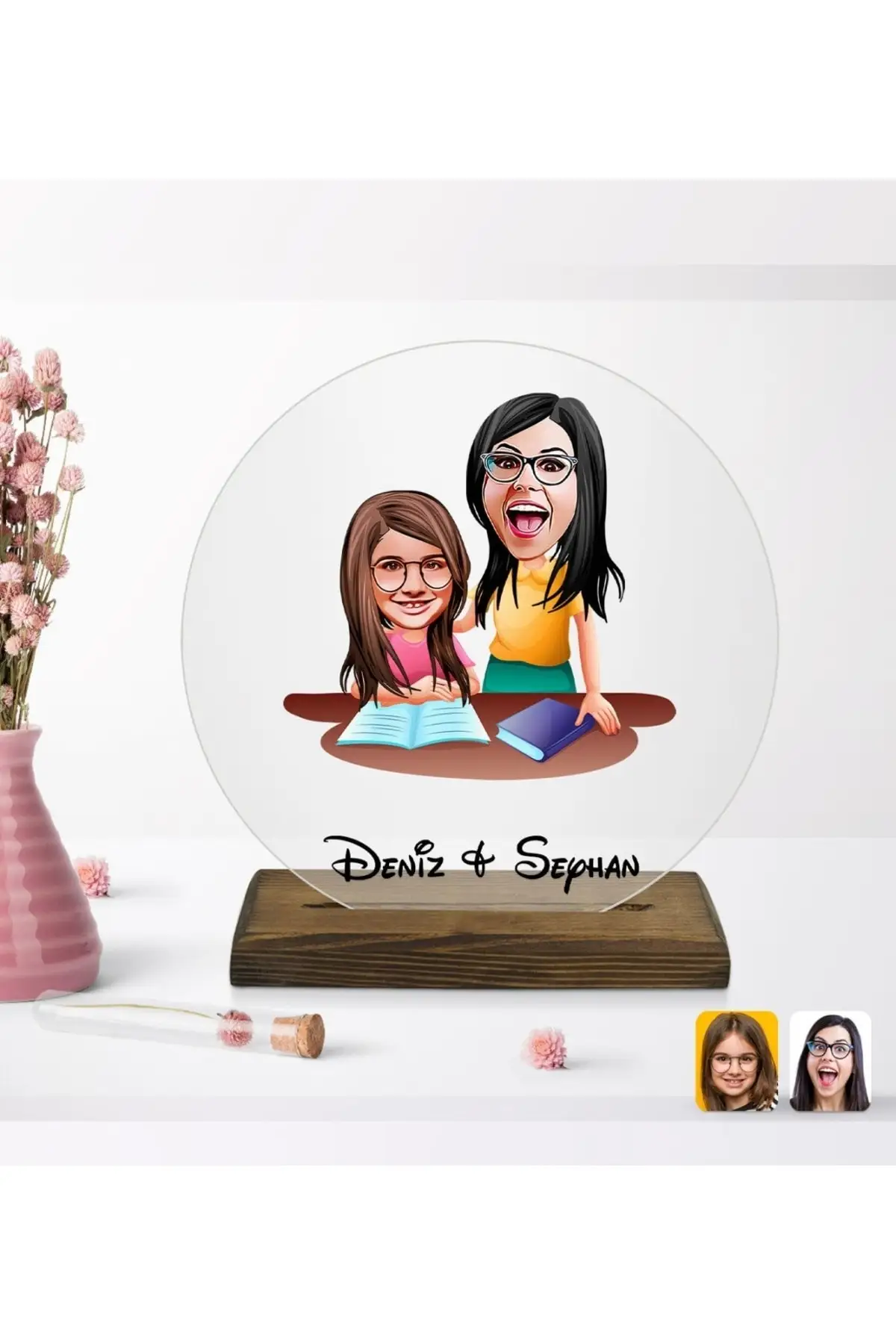 

Personalized Male reaper 3d Trinket with Cartoon Wooden Stand-1