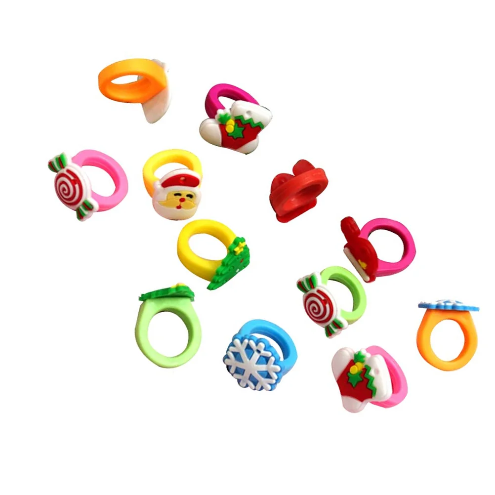 

30Pcs Christmas Silicone Ring Stocking Stuffers, Kids Silicone Rings Christmas Party Favors Jewelry Rings for Makeup ñiñas