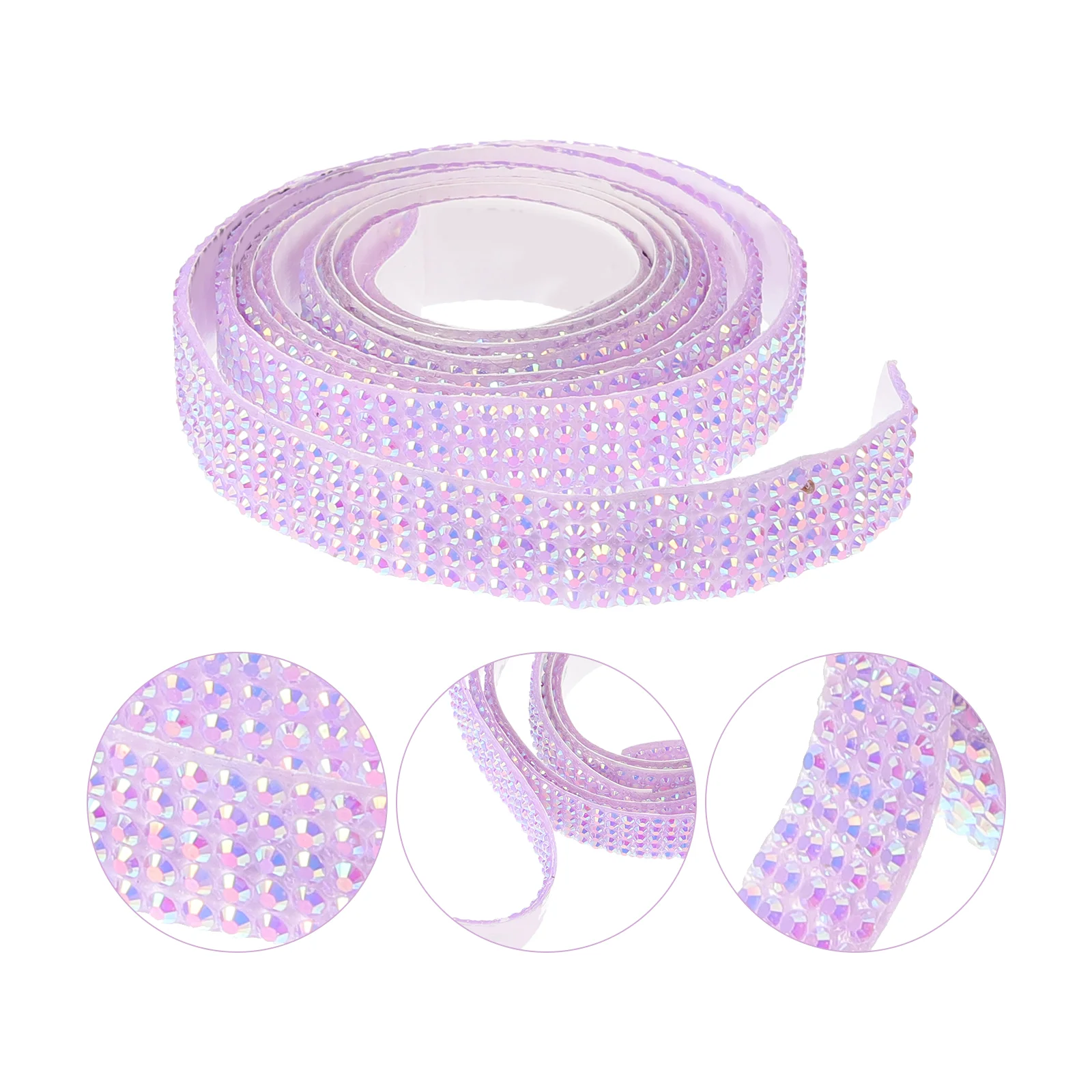 Лента со стразами фиолетовая наклейка полоски из смолы самоклеящиеся стразы для