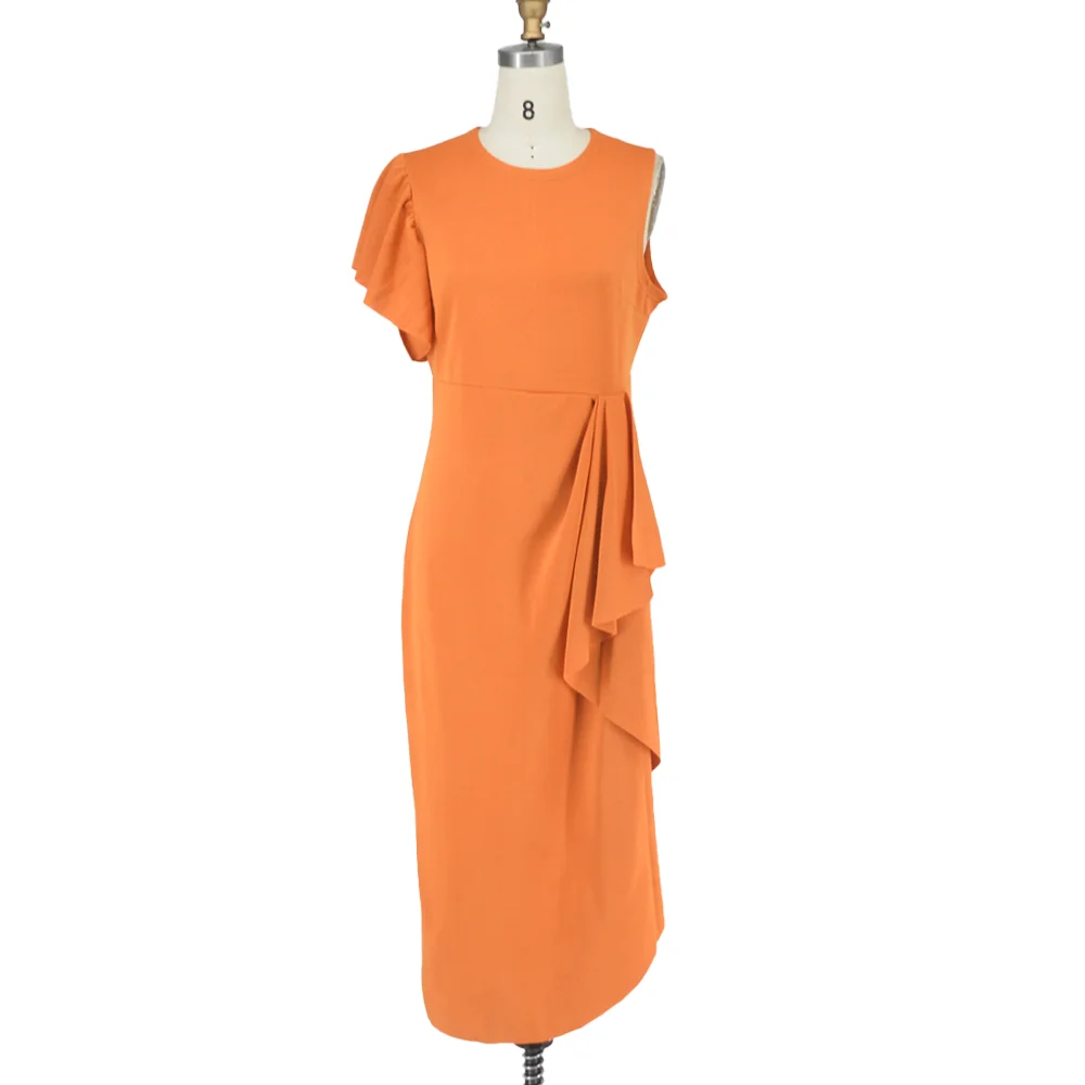 Sexy Large Women Dress Solid Color Orange One Shoulder Curve Female Sexy Party Nightclub Midi Bodycon Plus Size Dresses Summer