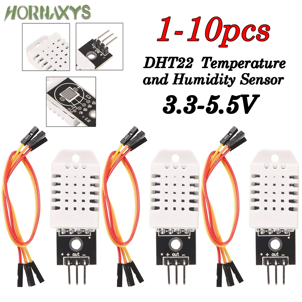 1-10 шт. DHT22 цифровой датчик температуры и влажности AM2302 модуль + печатная плата с