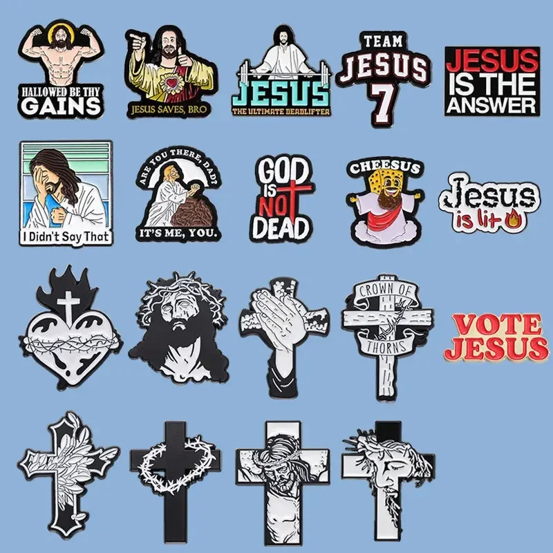 Креативная Металлическая Брошь С Крестом Иисуса Религиозная Заколка Для