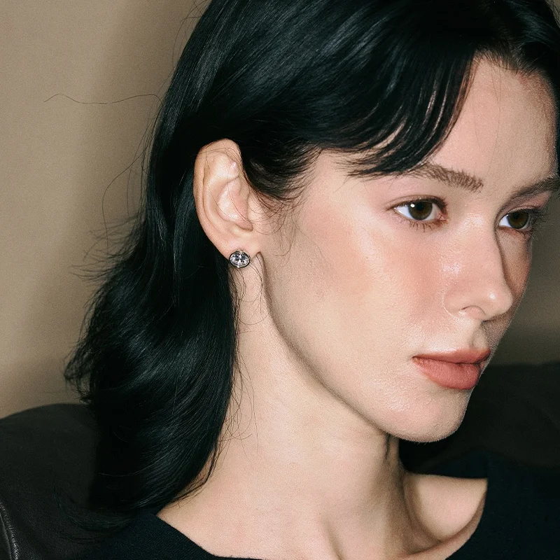 Серьги из стерлингового серебра с бриллиантами женские высококачественные