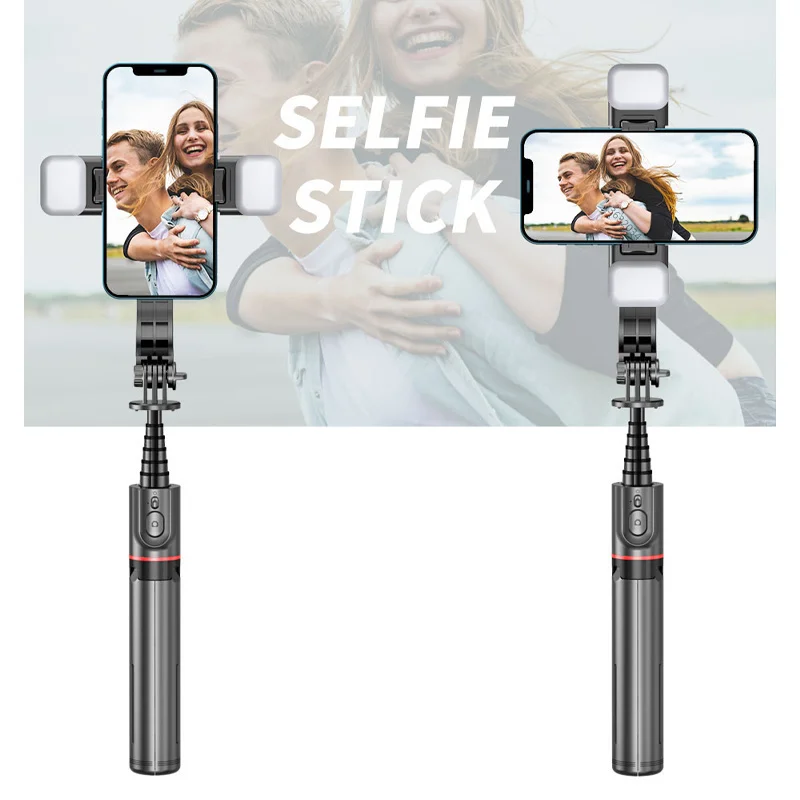 składany bezprzewodowy kijek do Selfie Bluetooth statyw z migawka Bluetooth światła wypełniającego ze stopu aluminium Genuine enlarge
