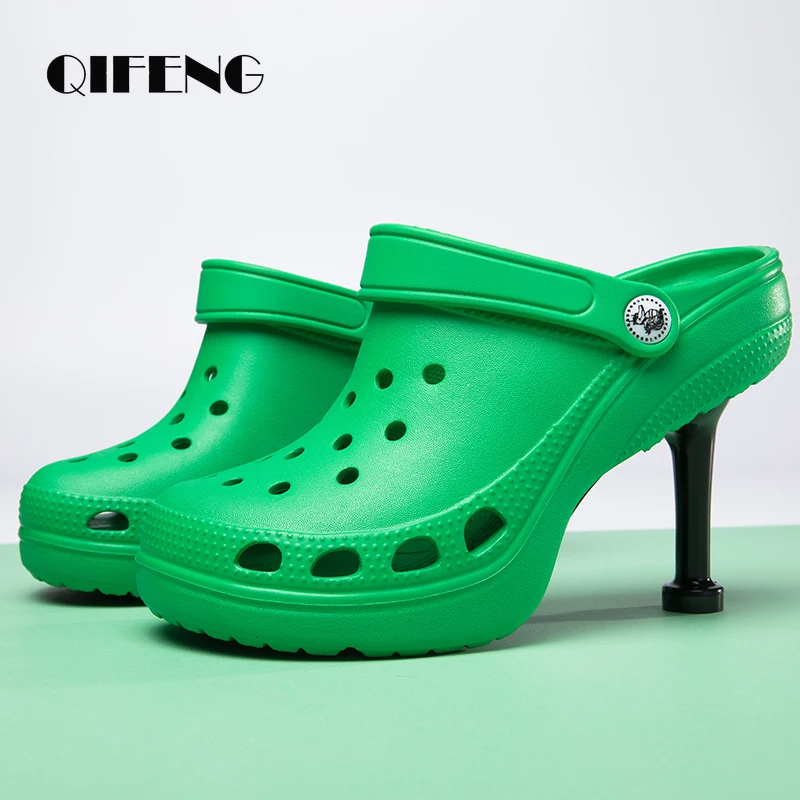 

Сандалии женские на высоком каблуке, модные легкие шлепанцы, красивые туфли, пикантные туфли, черные, лето 2022