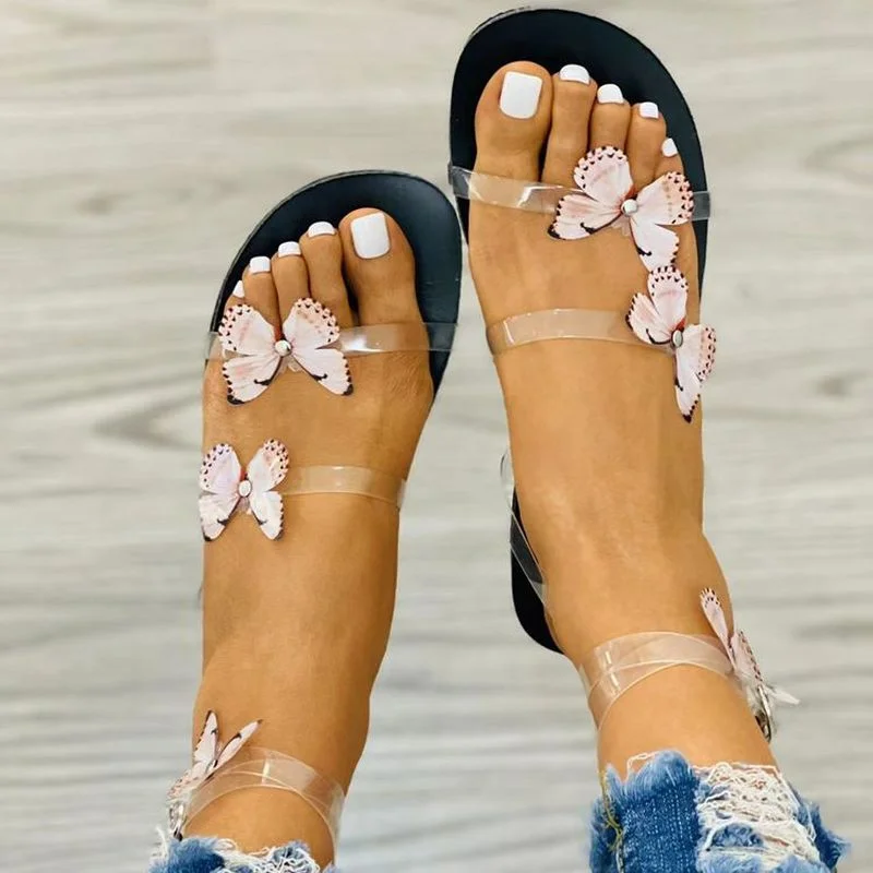 

2022 new summer women's shoes women's sandals white flowers flat sandals women's bohemian casual beach shoes women