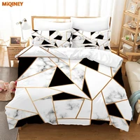 miqiney marble geometric pattern 3d bedding set printed duvet cover sets 23pcs bedclothes twin full queen king size