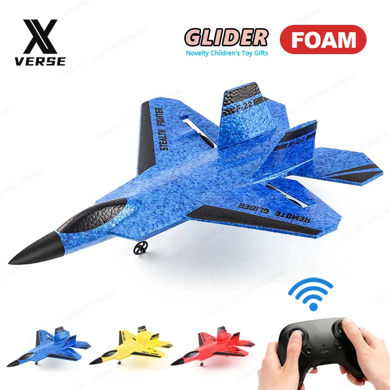 

RC Plane F22 Camouflage Gray Glider 2.4G Remote Radio Control Airplanes SU-35 EPP Foam Aircraft SU-57 Toys for Children