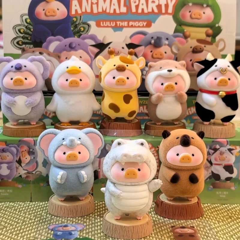 Фото Оригинальная фигурка LuLu The Piggy Animal Party Series Blind Box: милая свинка, аниме-фигурка, украшение для рабочего стола, игрушка, подарок-сюрприз №3