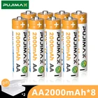 PUJIMAX AA перезаряжаемая батарея 2000 мАч 1,2 в Ni-MH фонарик игрушки с дистанционным управлением безопасные прочные батареи 8 шт. с батарейным отсеком