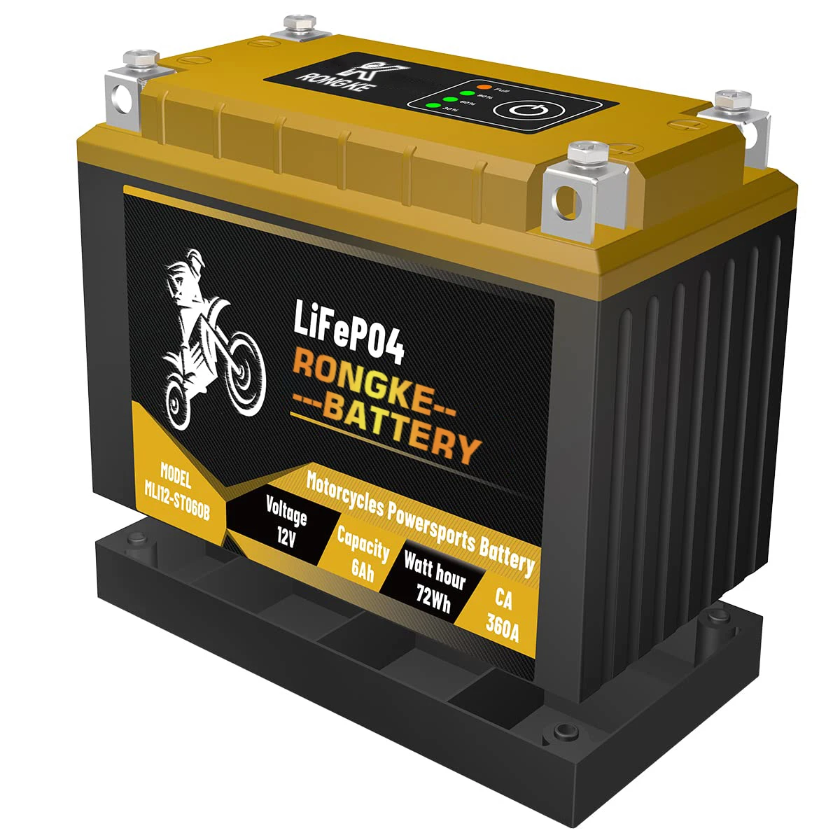 

Lithium Motorcycle Battery 12V 6Ah CA360 with 4 Terminals Batteries for Electronic Bike maintenance free