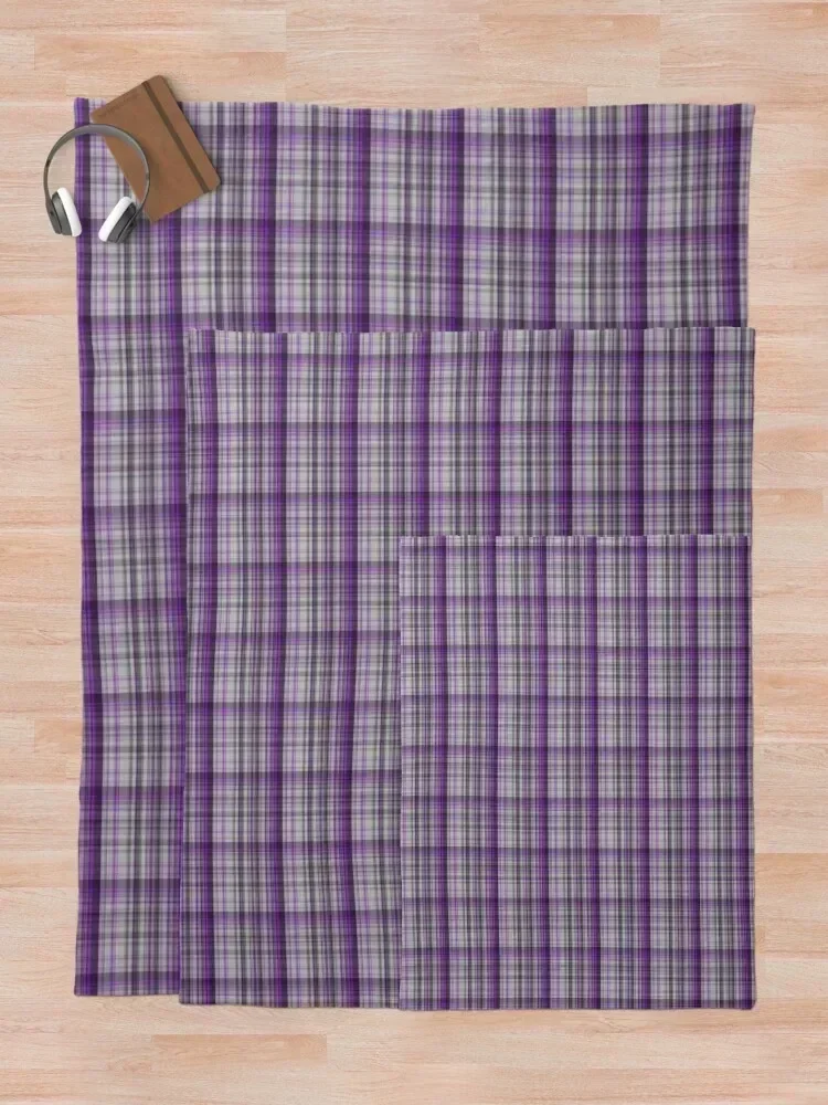 Тартан - фиолетовое и серое одеяло из фланелевой ткани одеяла для пикника