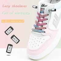 nice no tie shoelaces gradient elastic laces sneakers colorful flat shoe laces without ties kid adult glitter shoelace for shoes