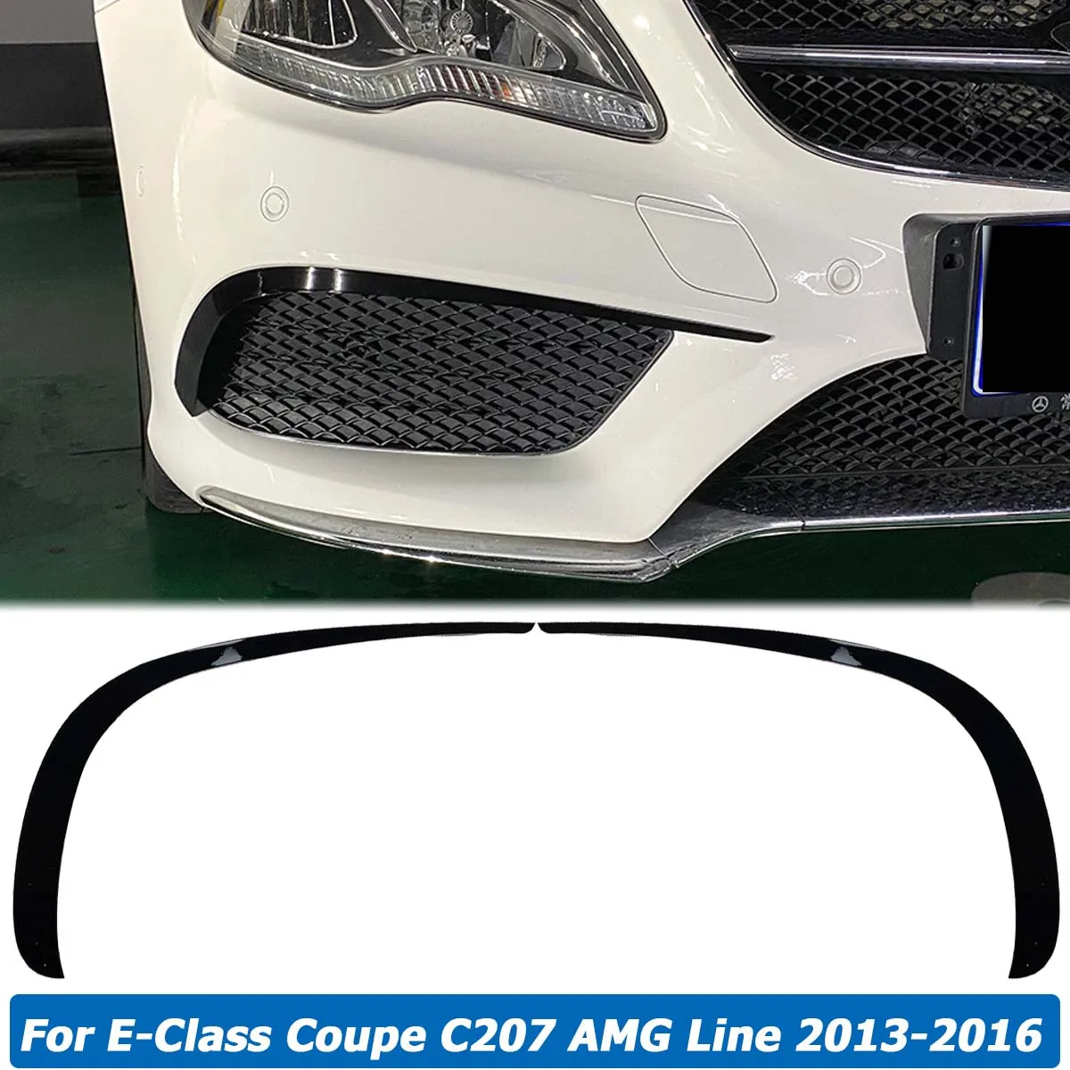 

Front Bumper Splitter Side Canards Cover Sticker Trim For Mercedes Benz E-Class Coupe C207 AMG Line 2013-2016 Car Accessories