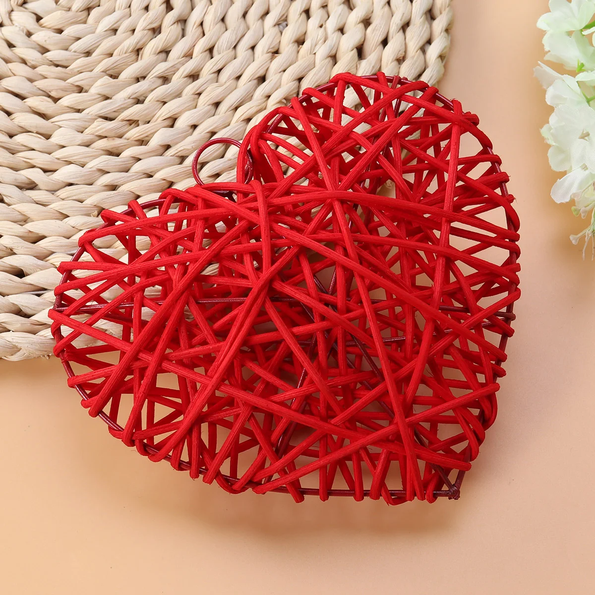 

Heart Rattan Decor Wreath Filler Craft Vase Decoration Party Home Wicker Shaped Natural Day Decorations Valentines Diy