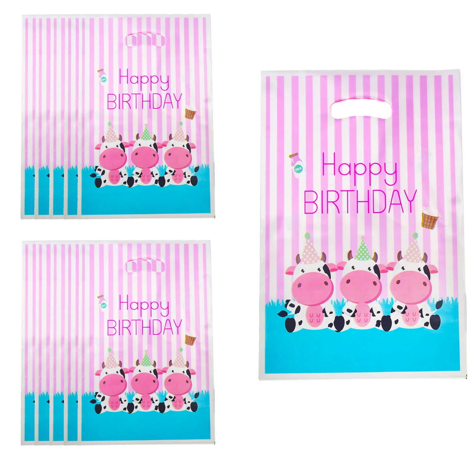 Розовая ферма пастбище молочная корова овечка курица утка пластиковый