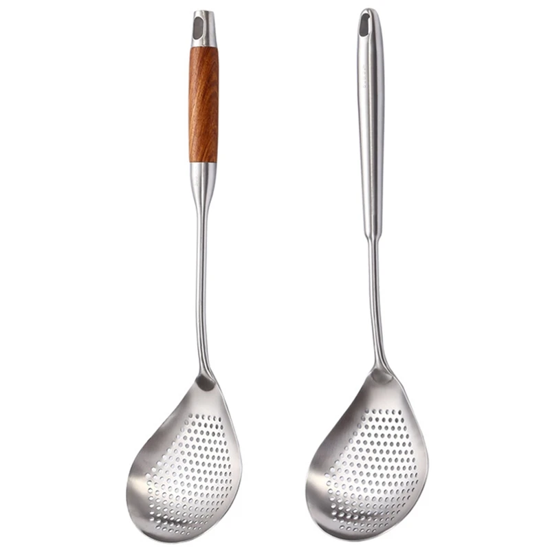 

Kitchen Tools 304 Stainless Steel Colander Extended Thickened Household Noodle Spoon Filter Spoon Colander Spoon