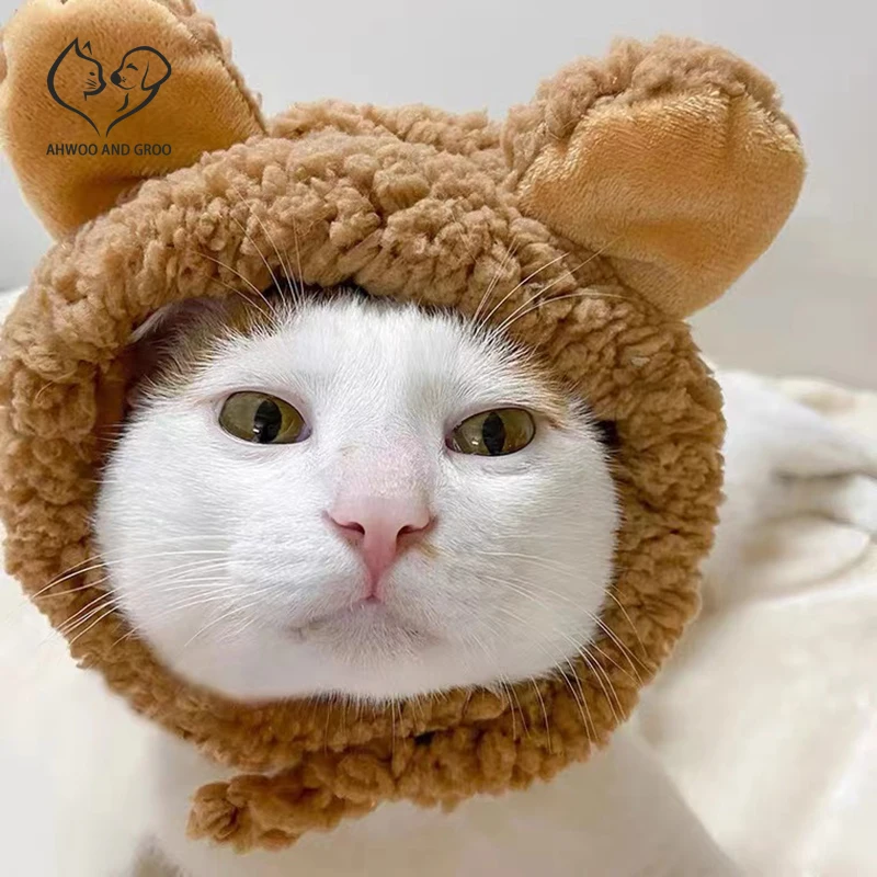 

New Cat Plush Hat Soft Bear Ear Cap Cats Accessories Kawaii Pet Supplies Pet Accessories Panda Headgear for Cat Decorative Items
