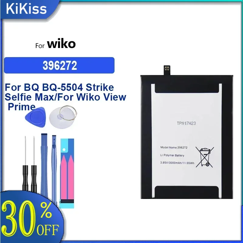 Аккумулятор 3000мАч 396272 Для BQ BQ-5504 Strike Selfie Max для Wiko View Prime Upulse Lite U Pulse Phone