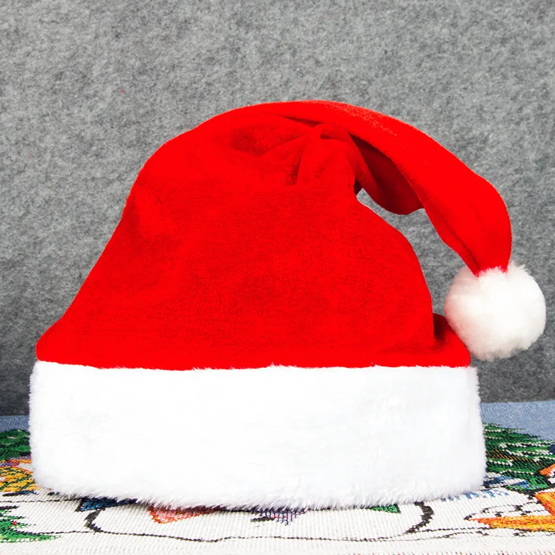 

High Quality Christmas Santa Claus Red Hats Caps Thicken for Adult and Children Xmas Decor New Year's Gifts Home Party Supplies